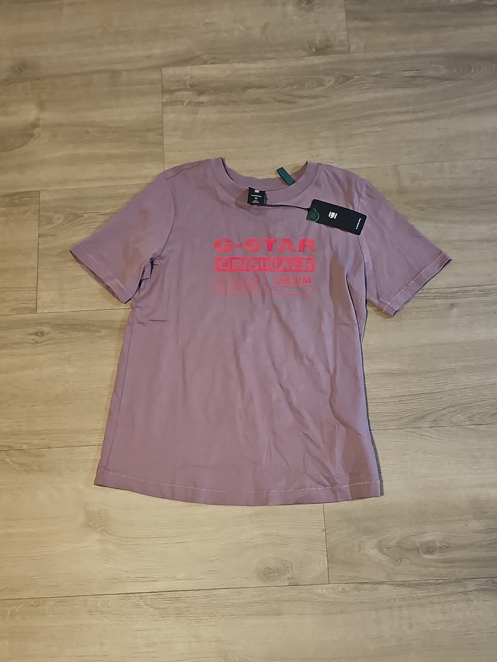 G-Star Pink T-Shirt with Red Logo Size XS